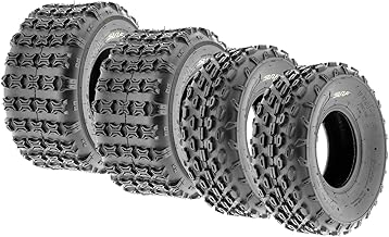 SunF Set of 4 Sport ATV Tubeless Tires 19x7-8 Front & 18x9.5-8 Rear, 4 Ply